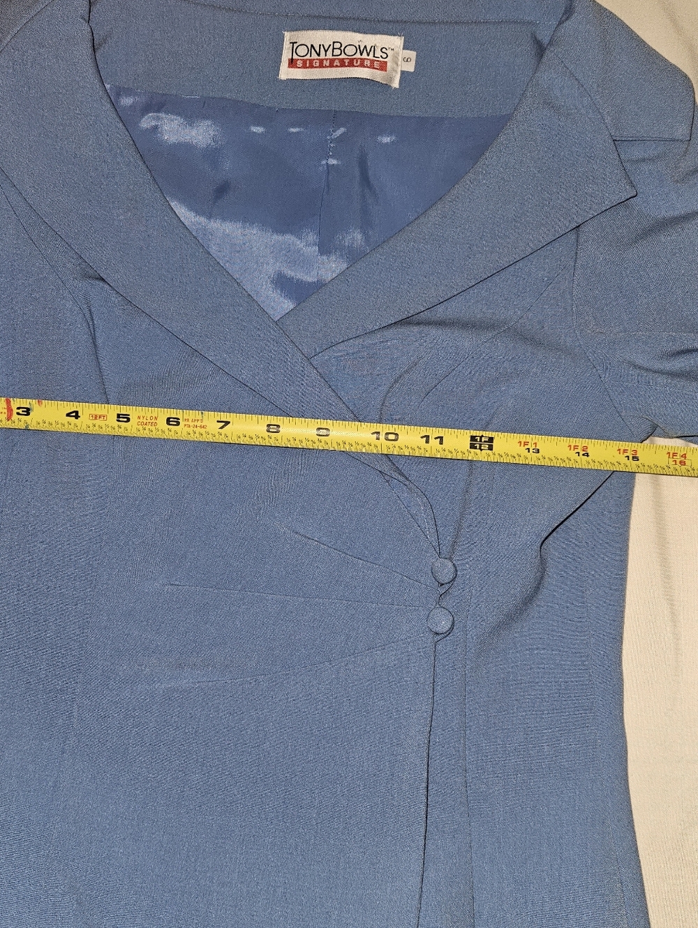 ✨ Tony Bowls Signature Blue Asymmetrical Blazer 6 ✨ - Picture 3 of 10